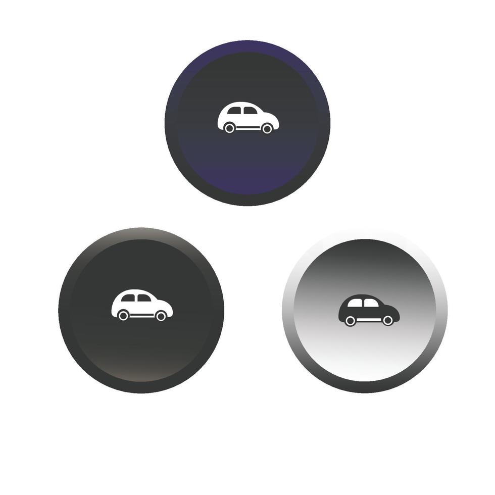 Neumorphic style car icon button vector