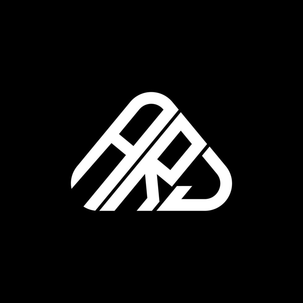 ARJ letter logo creative design with vector graphic, ARJ simple and modern logo in triangle shape.