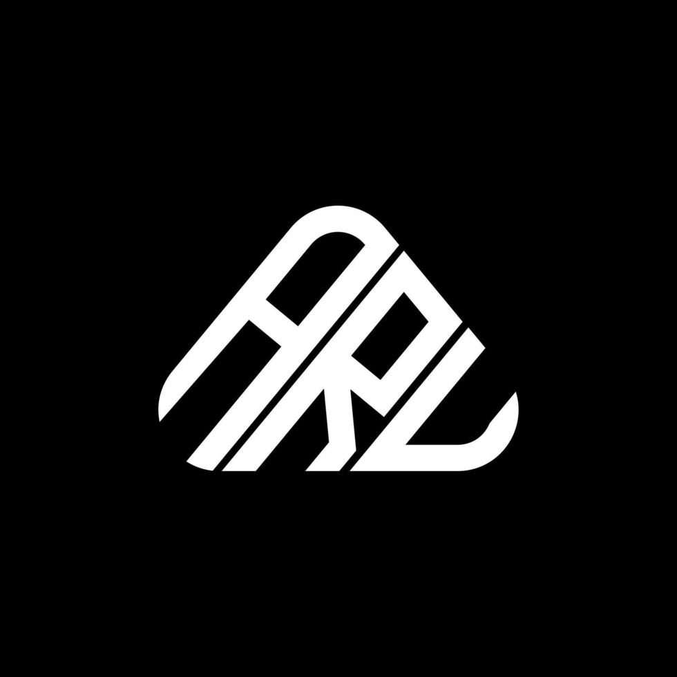 diseño creativo del logotipo de la letra aru con gráfico vectorial, logotipo simple y moderno de aru en forma de triángulo. vector