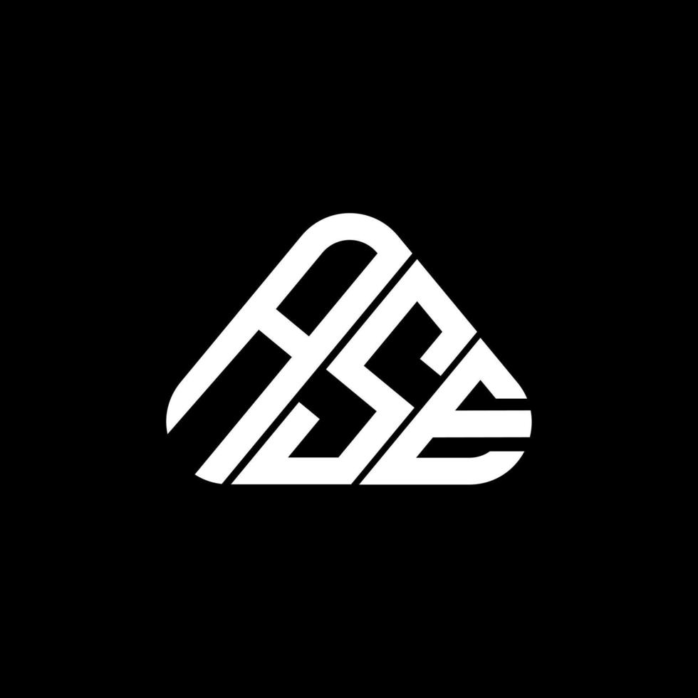 diseño creativo del logotipo de la letra ase con gráfico vectorial, logotipo simple y moderno de ase en forma de triángulo. vector