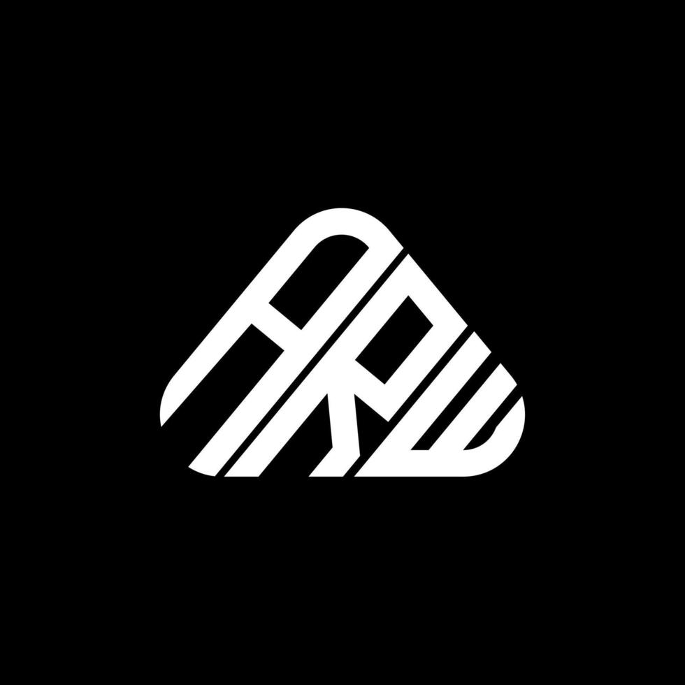 diseño creativo del logotipo de la letra arw con gráfico vectorial, logotipo arw simple y moderno en forma de triángulo. vector