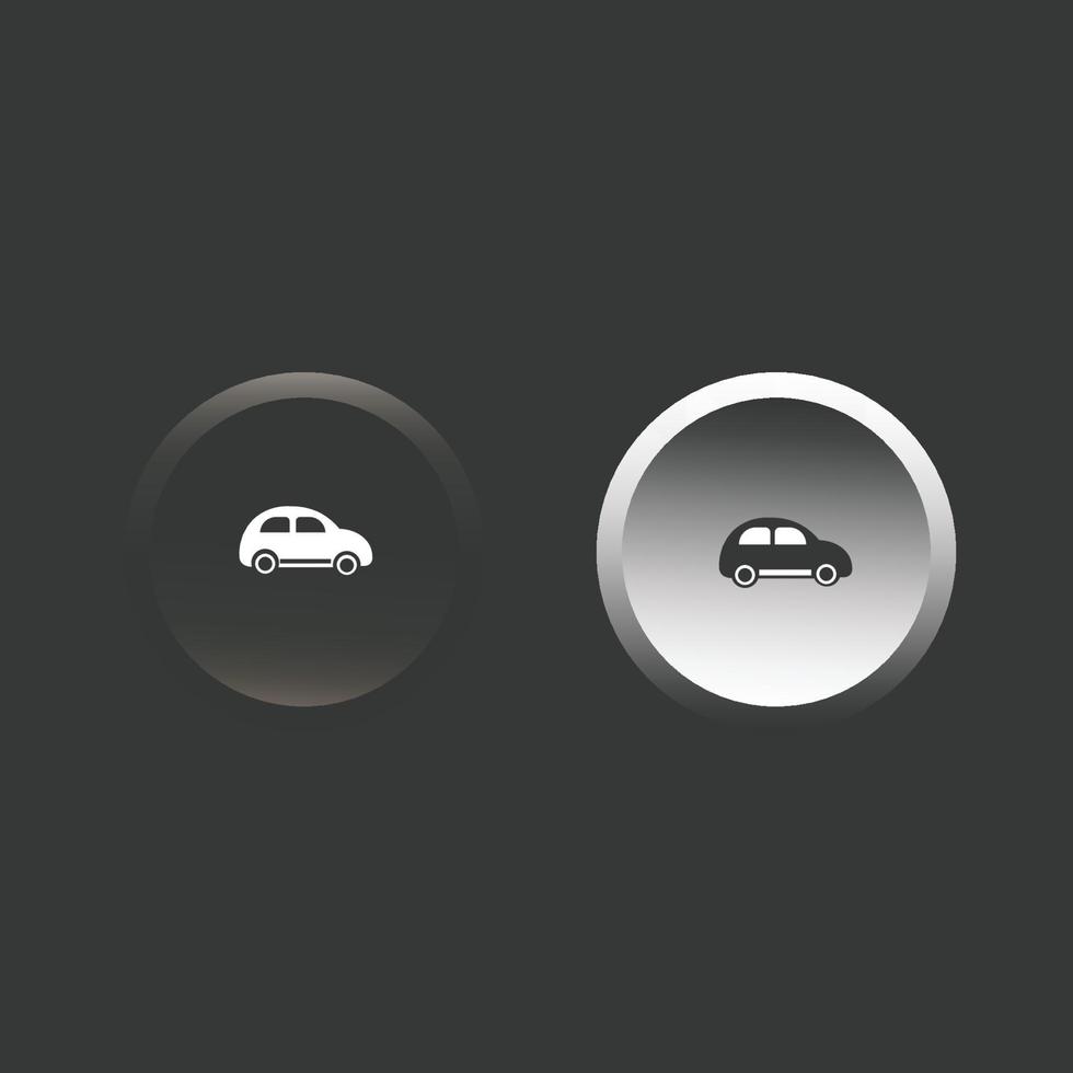 Neumorphic style car icon button vector