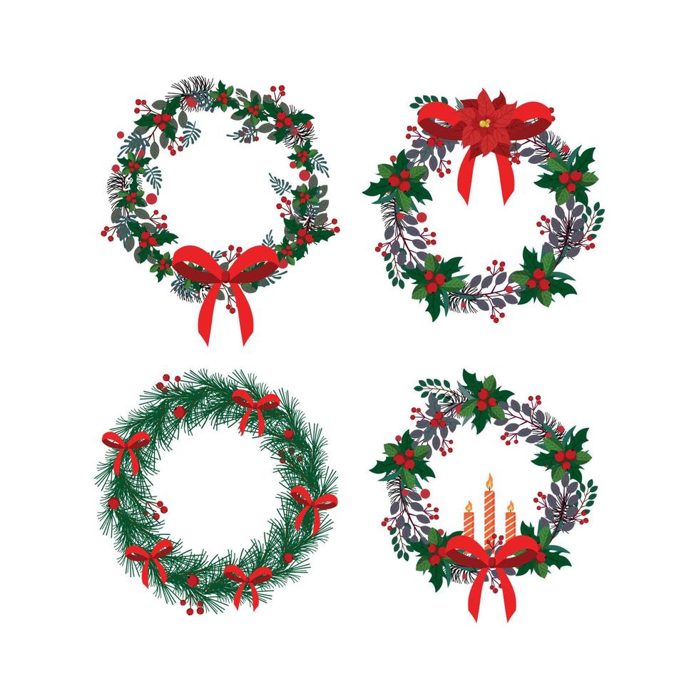 Collection of Christmas Wreaths vector