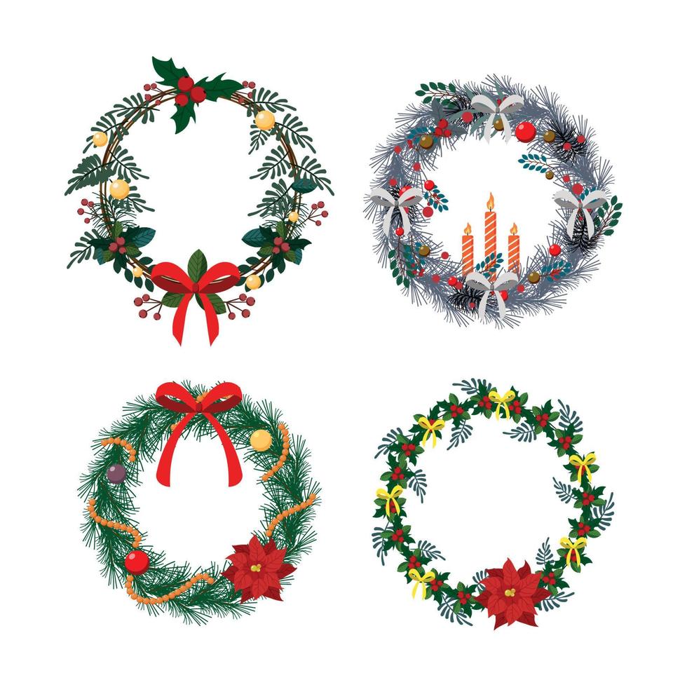 Collection of Christmas Wreaths vector