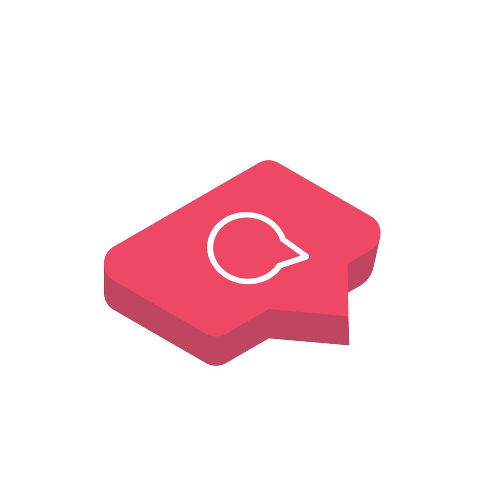 Chat icon in isometric design vector