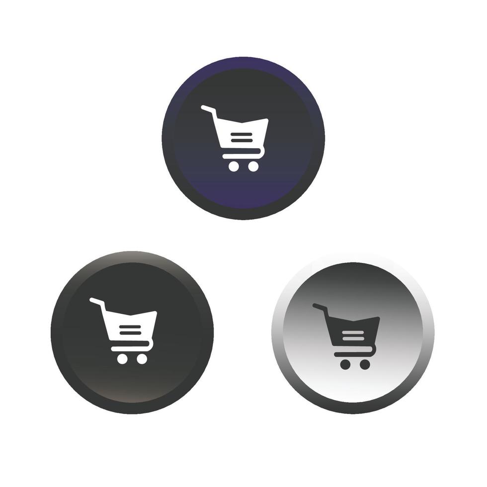 botón de icono de cesta de compras neumórfica e isométrica vector