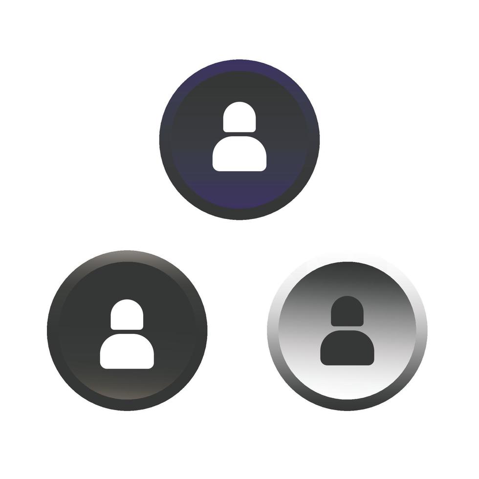 botón de icono de perfil neumórfico.icono de usuario. símbolo de la persona humana. icono de perfil social. inicio de sesión de avatar vector