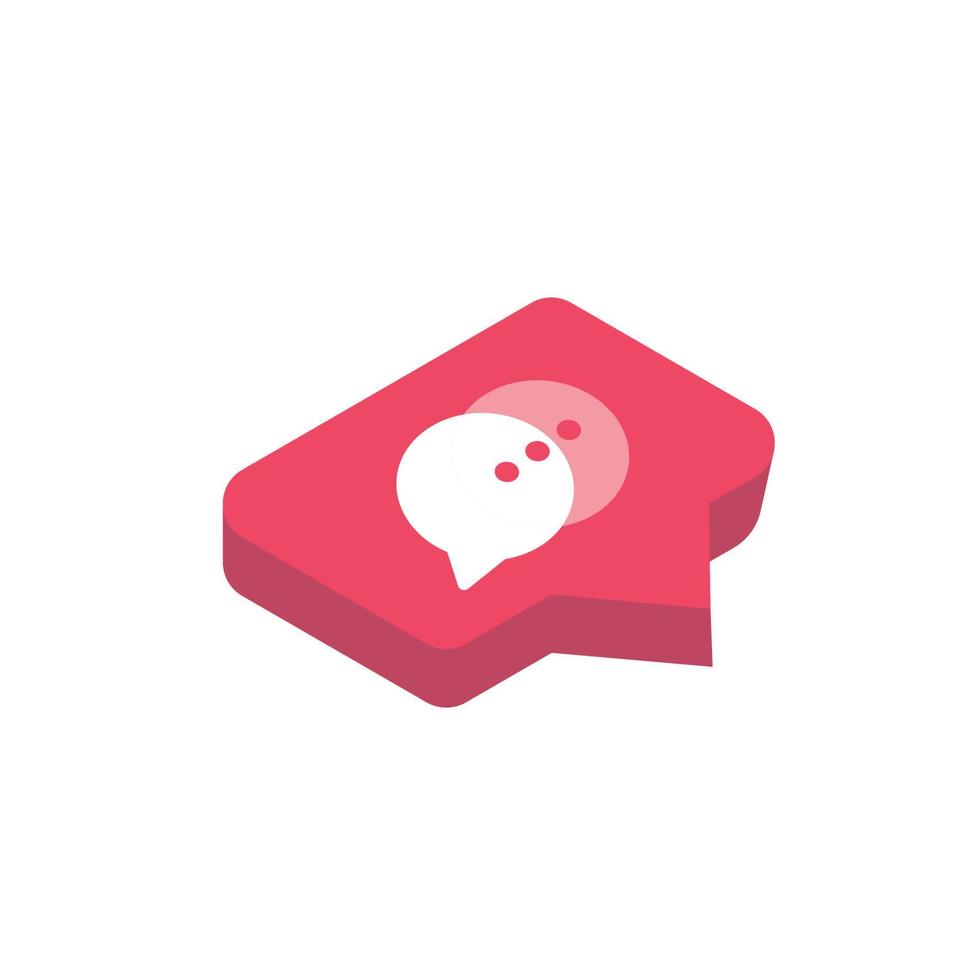 Chat icon in isometric design vector