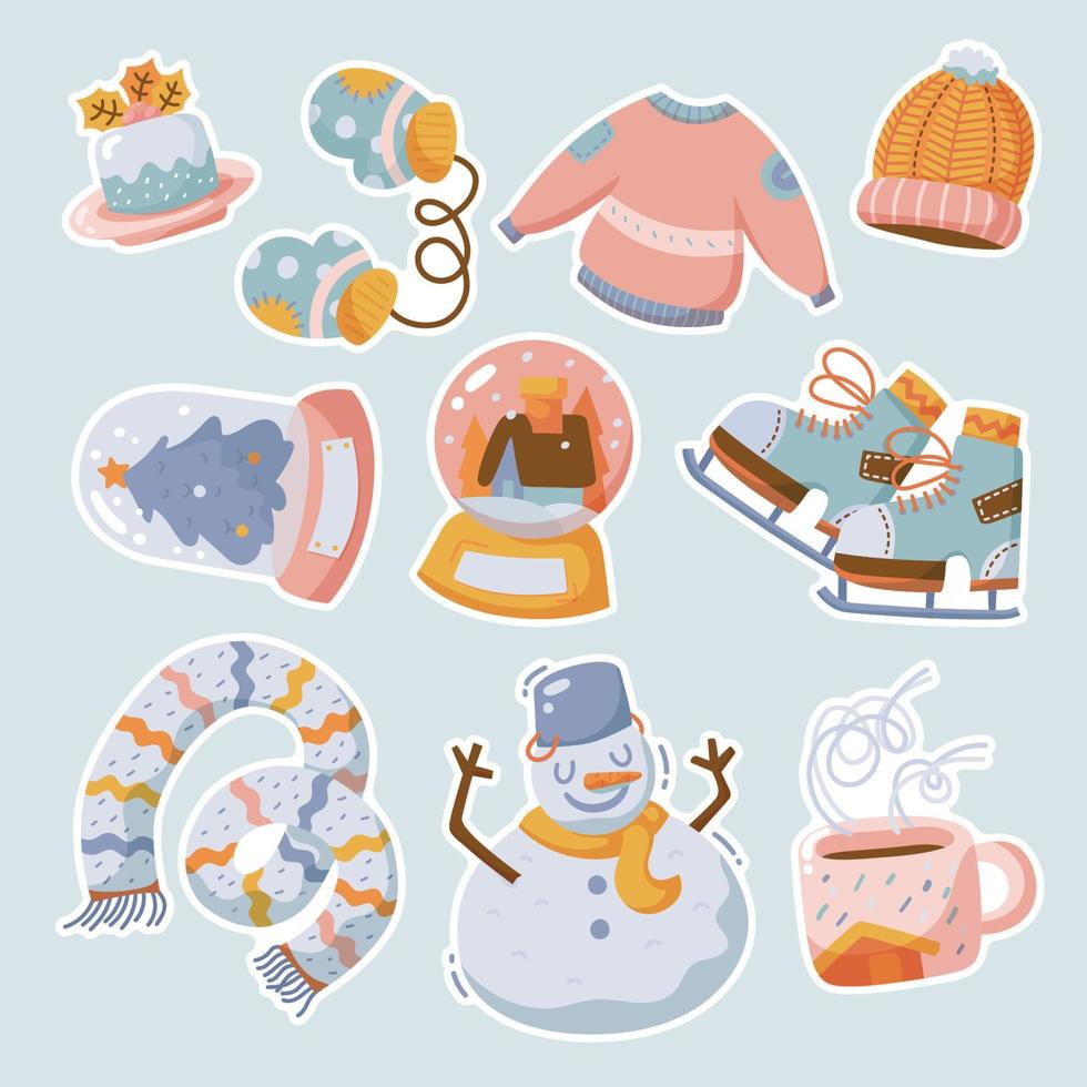 Winter Sticker Collection for Journal and Planner vector