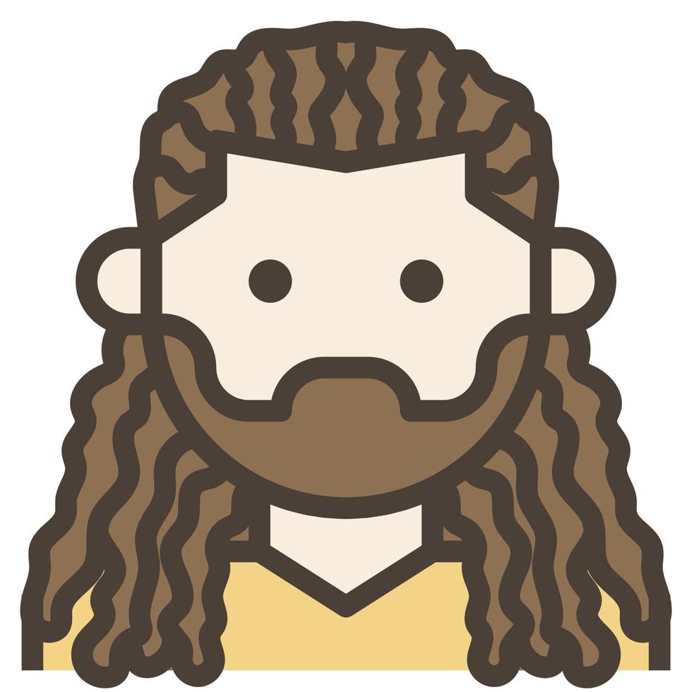 rastas vello facial hombre avatar niño imágenes prediseñadas icono vector