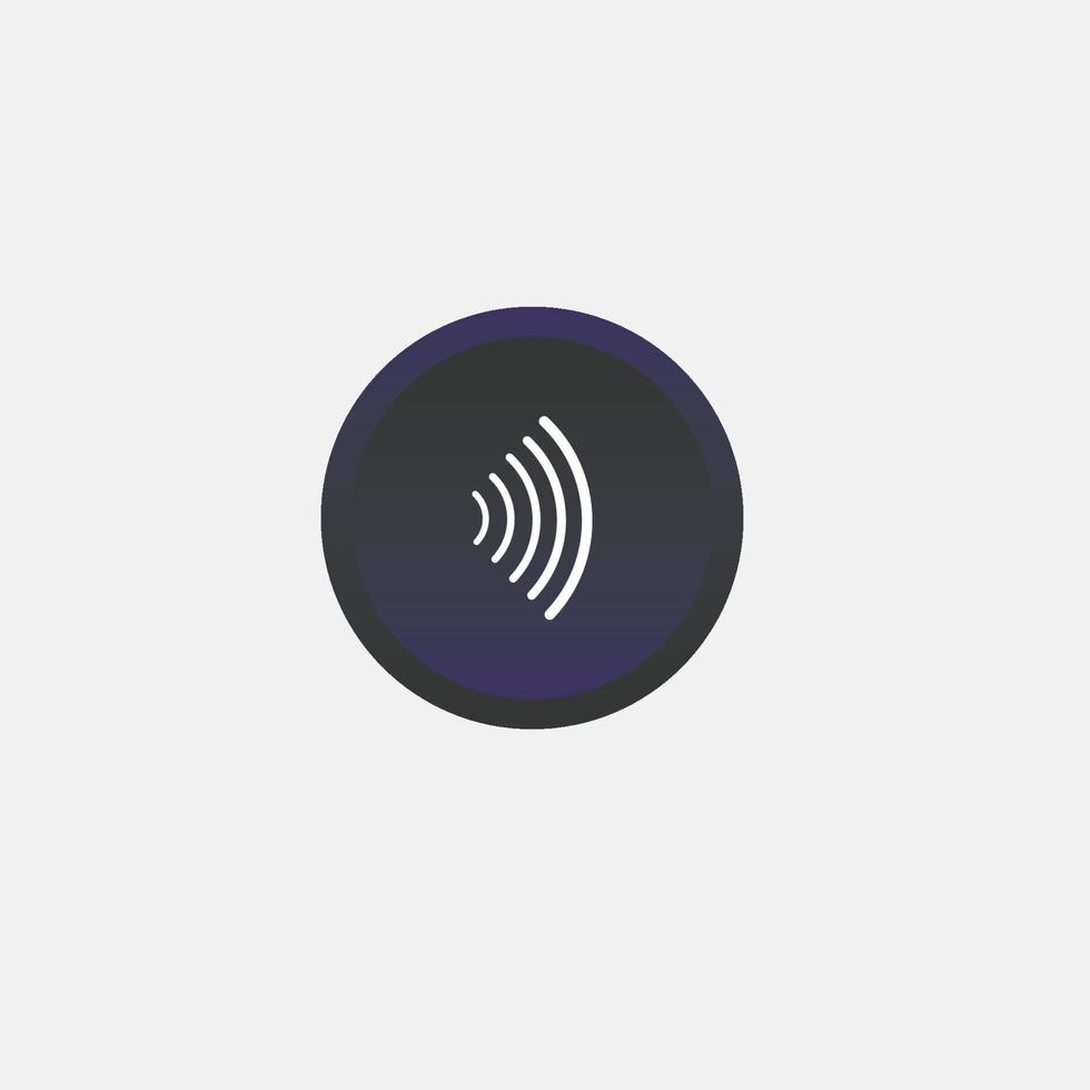 Neumorphic  style sound icon button vector