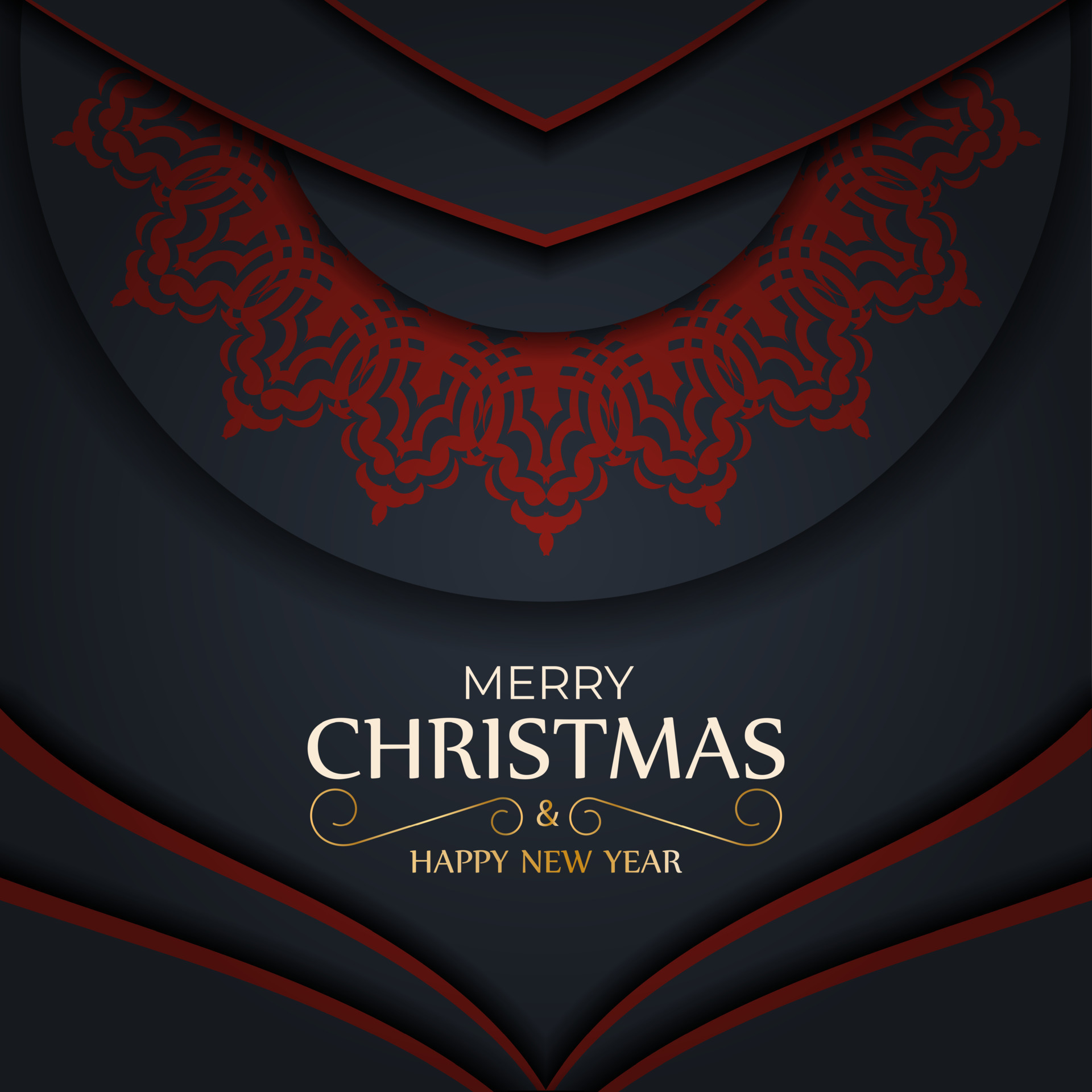 Merry Christmas vector template for gray color printable greeting card