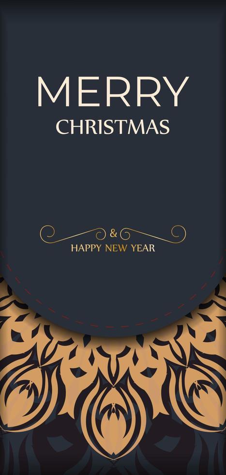 Merry Christmas Greyed out greeting card design with orange winter patterns. Vector poster Happy new year and abstract ornament.