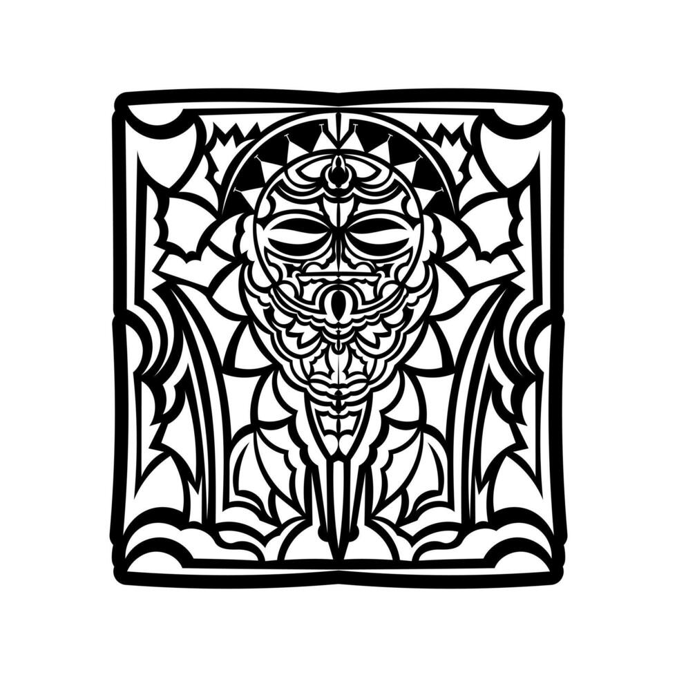 Maori traditional mask. Polynesian tattoo styled mask. Vector illustration.