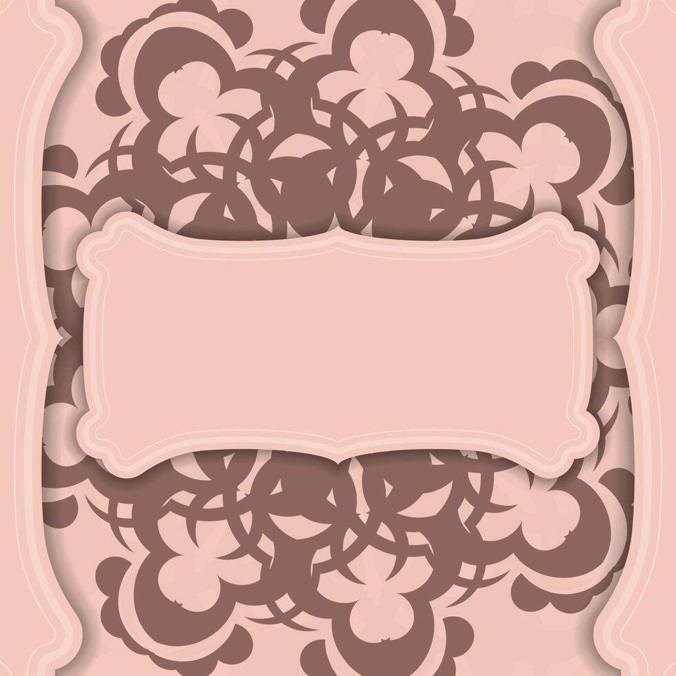 A pink and brown background with a frame vector