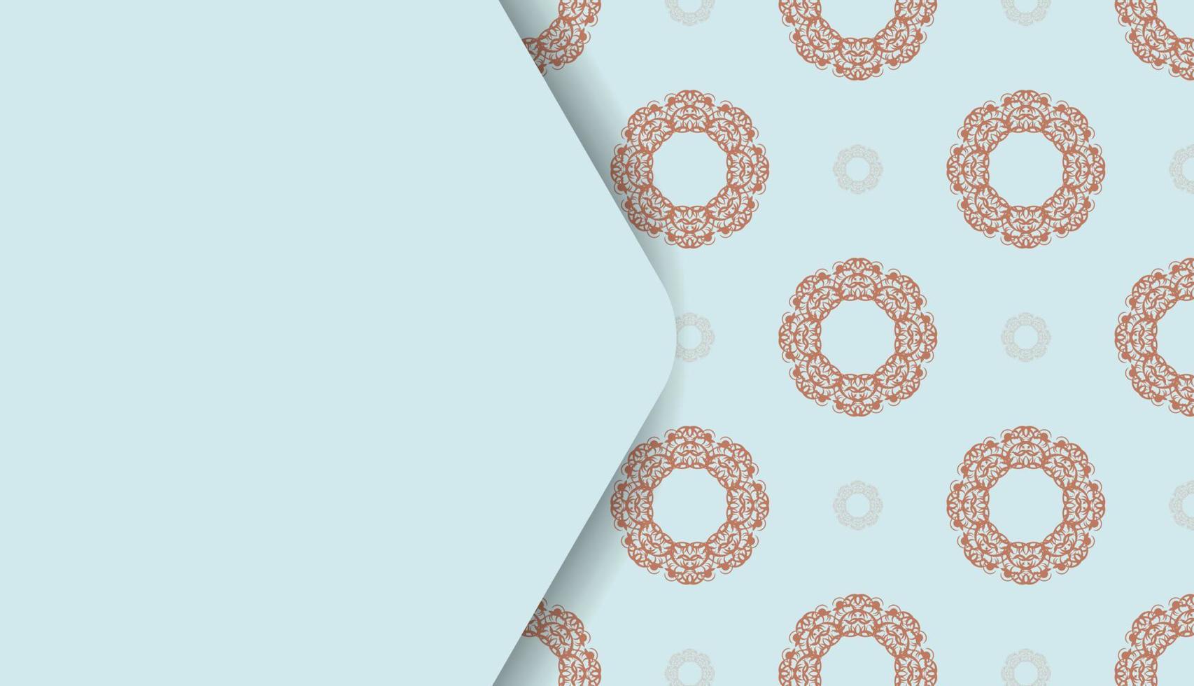 Baner in aquamarine color with Indian coral pattern and space for logo or text vector