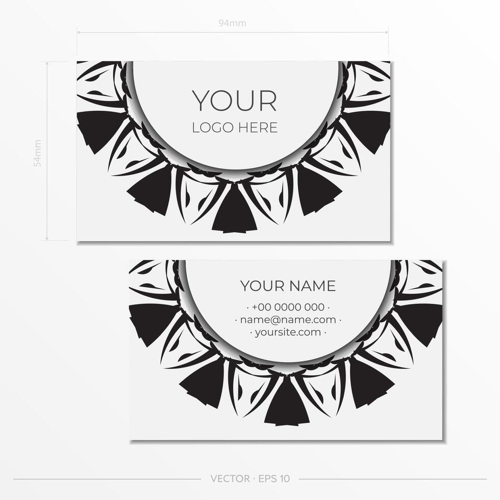 Business card template with black and white design vector