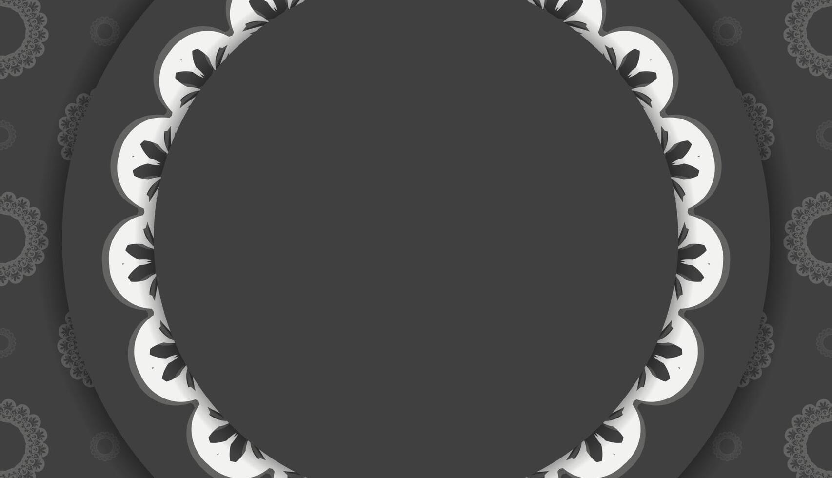 Black banner with luxurious white ornament for design under your logo or text vector