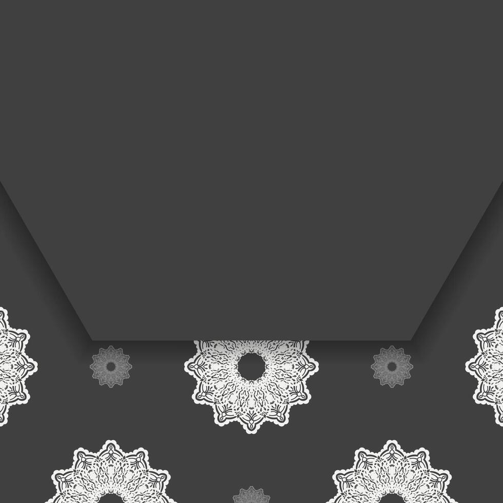 Brochure in black with vintage white pattern for your brand. vector