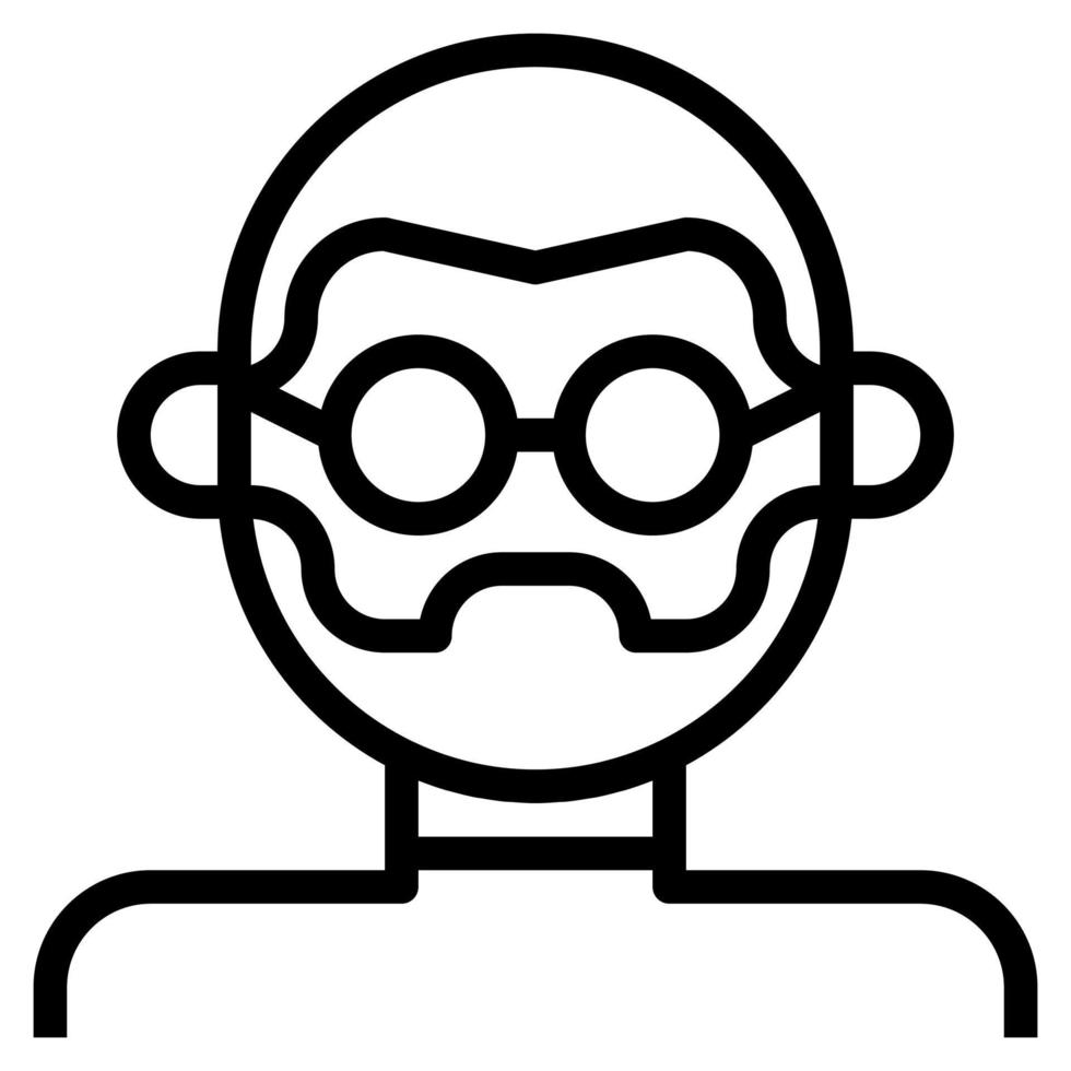 Nerd Avatar Steve Jobs Man Bald Glasses clip art icon vector