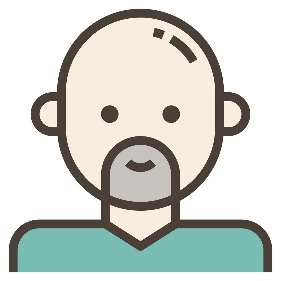 Bald Beard Man Avatar Male clip art icon vector