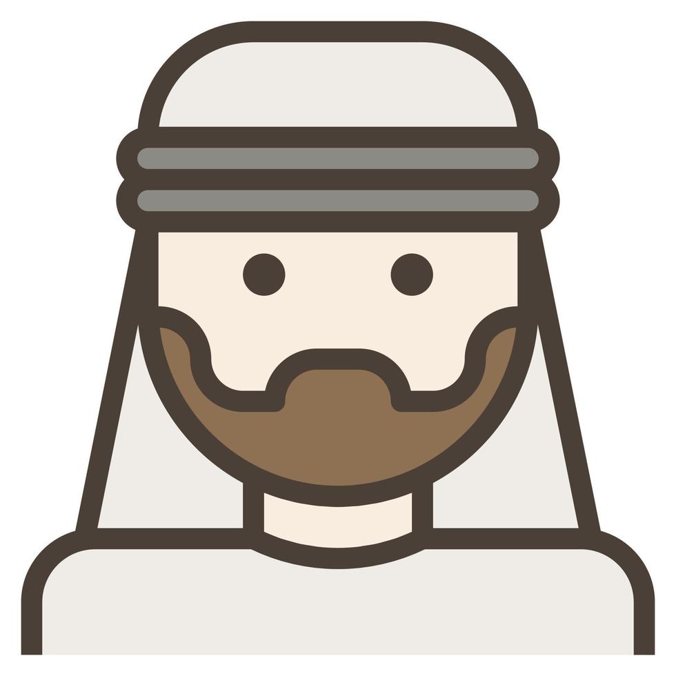 Arab Man Avatar Facial Hair Beard Turban clip art icon vector
