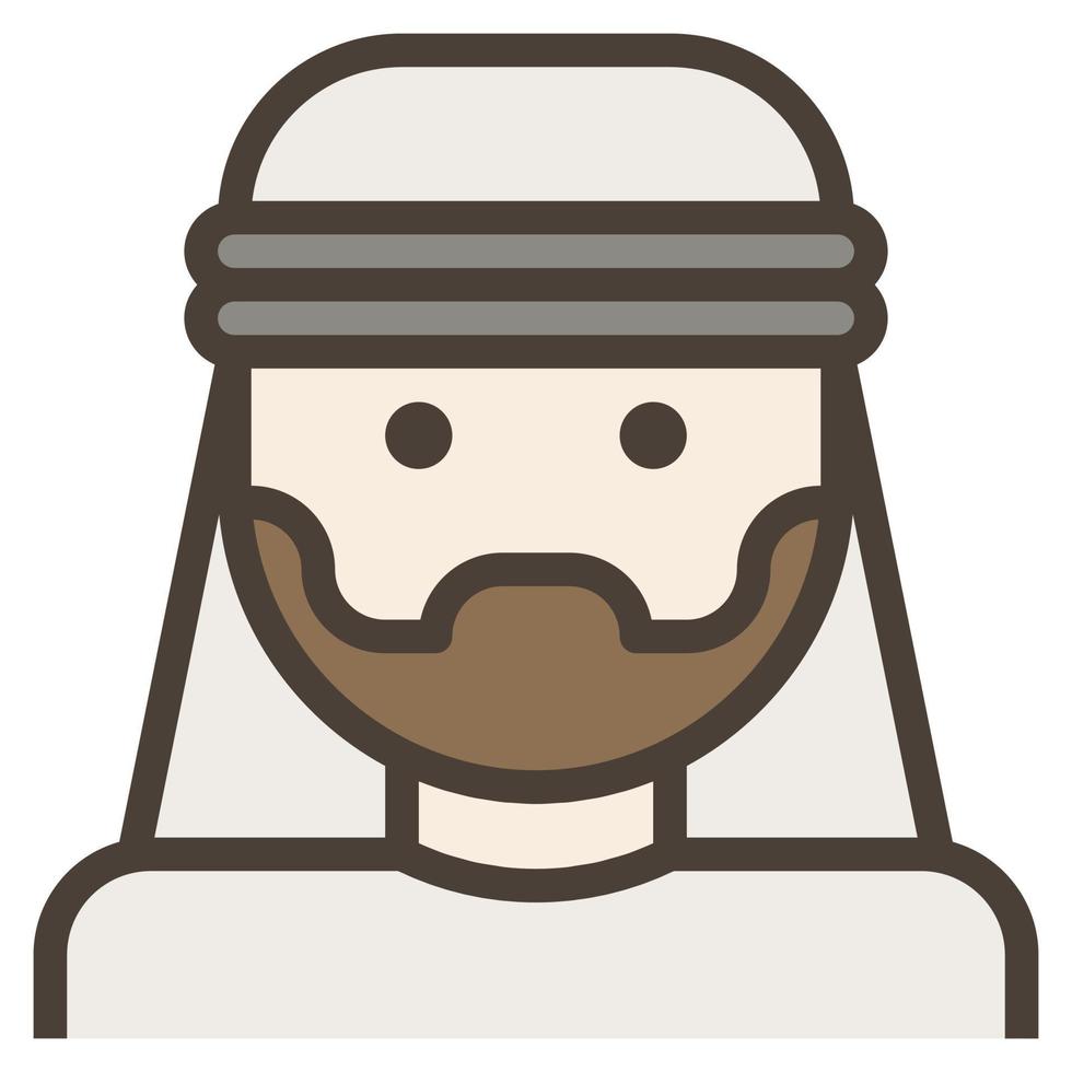 Arab Man Avatar Facial Hair Beard Turban clip art icon vector