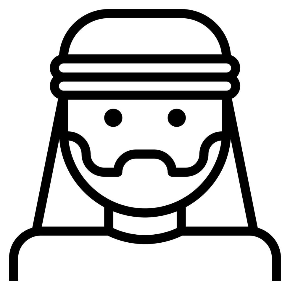 Arab Man Avatar Facial Hair Beard Turban clip art icon vector