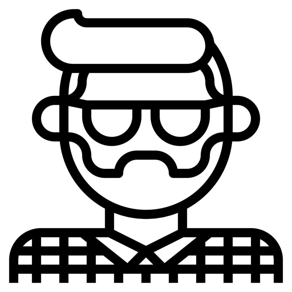 Hipster Man Avatar Glasses Beard Facial Hair clip art icon vector