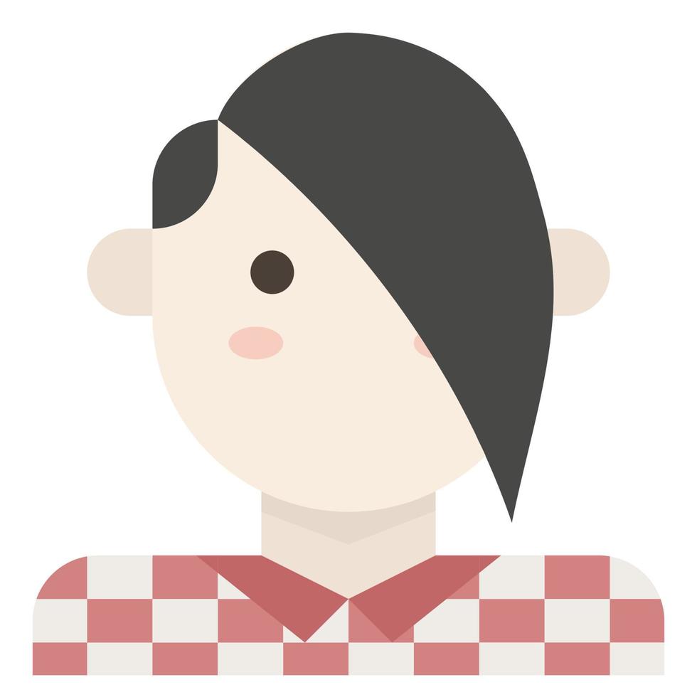 Emo Side Swept Bangs Plaid Avatar Boy clip art icon vector