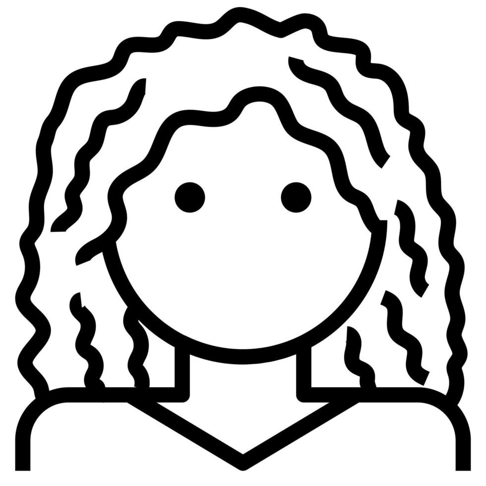 Curly Woman Hair Avatar Fluffy clip art icon 13659157 Vector Art at