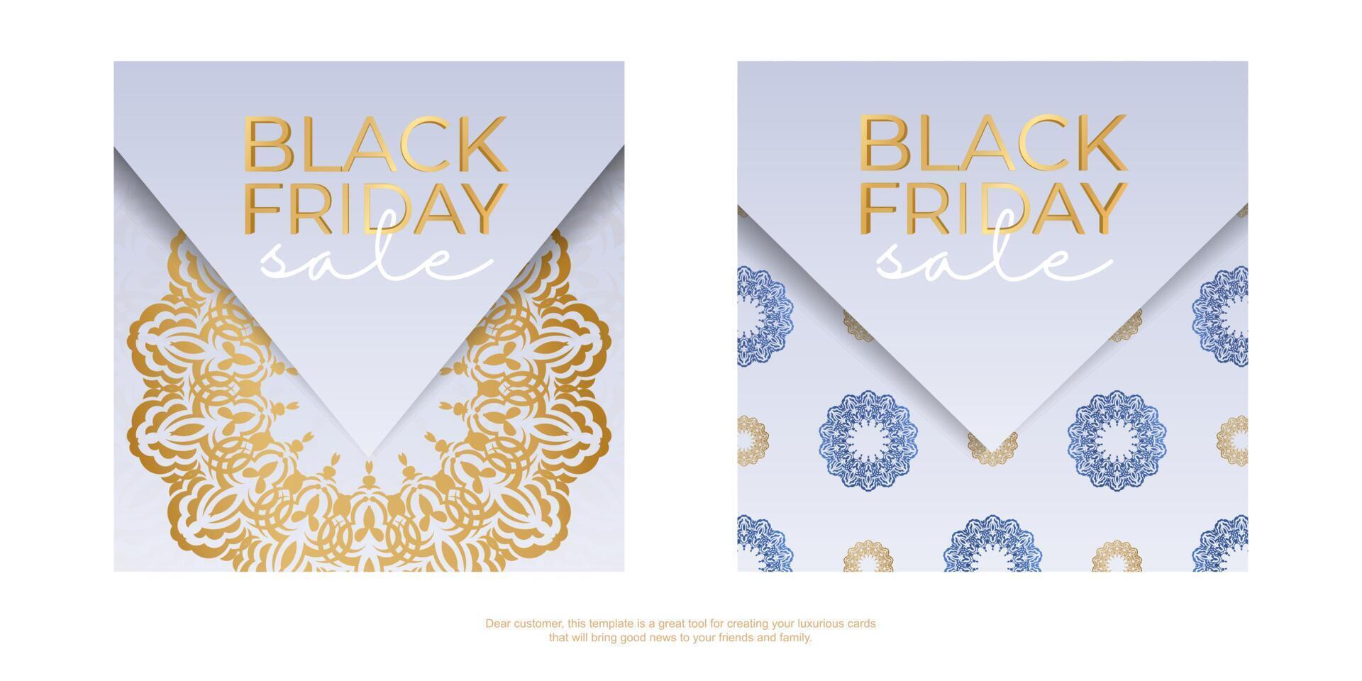 Beige black friday sale poster with vintage pattern vector