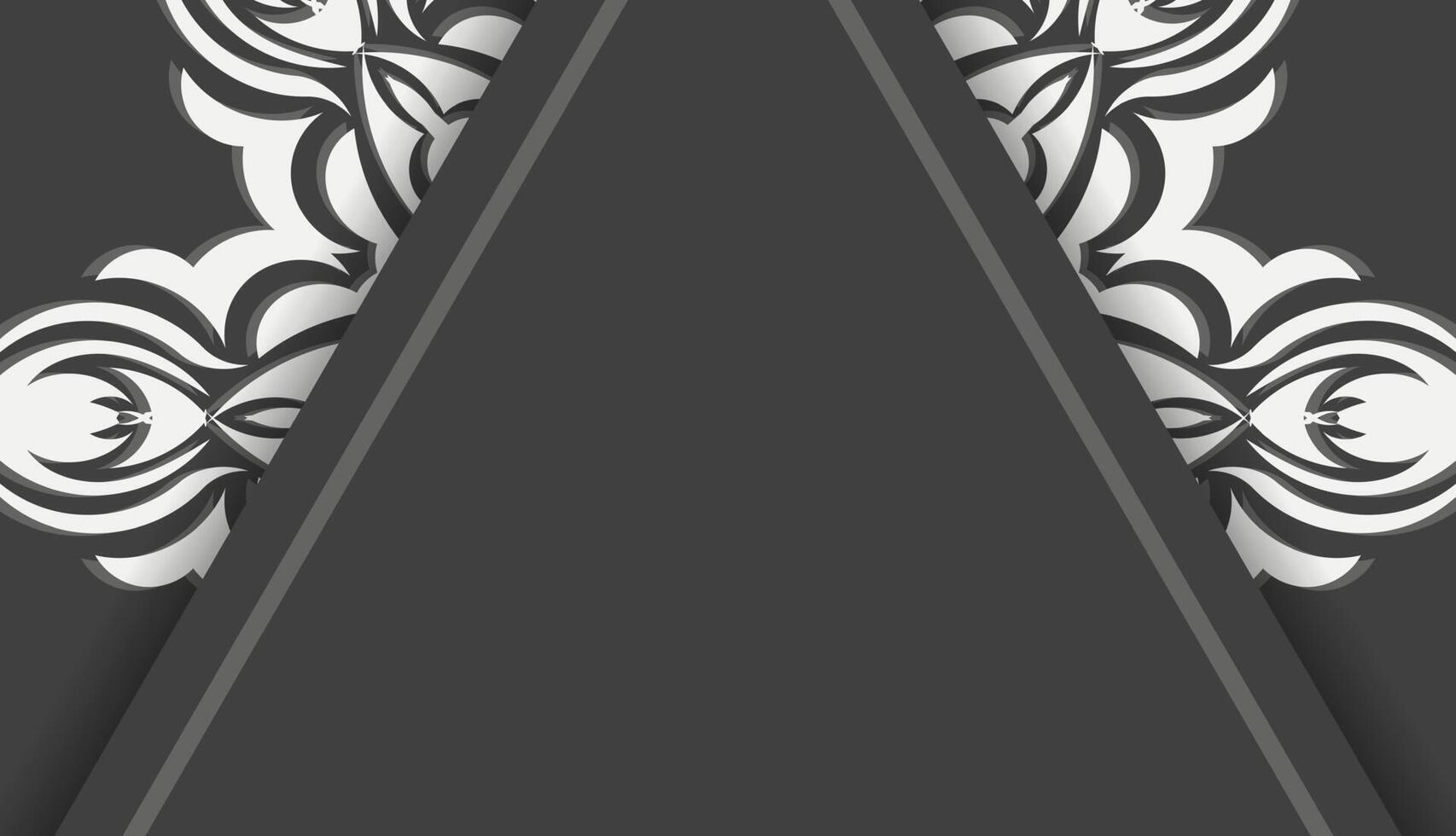Black banner with vintage white ornament for design under your text vector