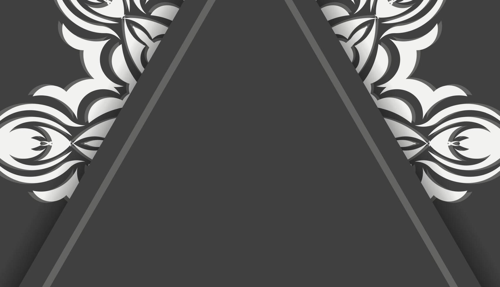 banner negro con adorno blanco vintage para el diseño debajo de su texto vector