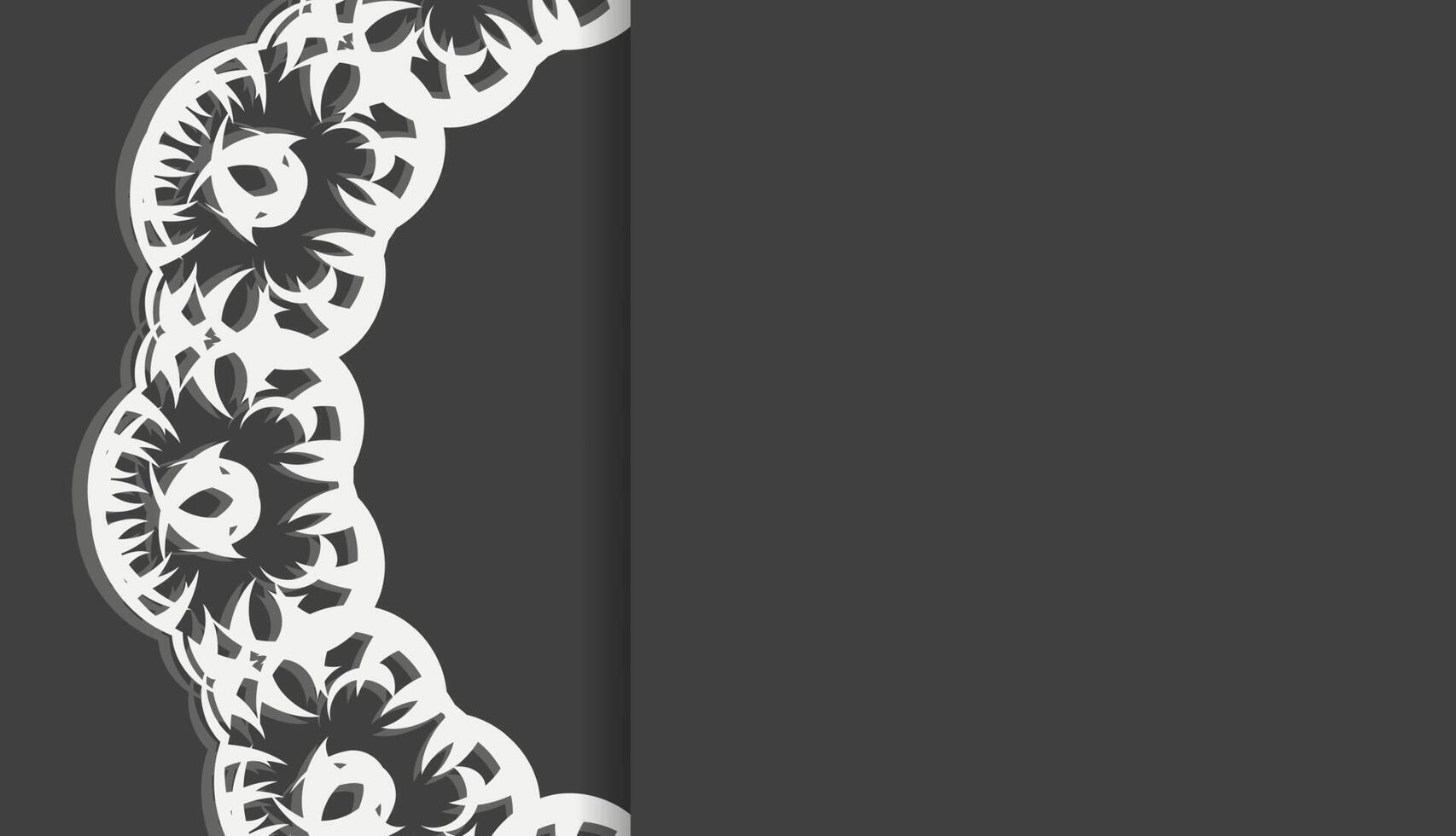 Baner in black with Greek white ornaments and a place under the logo vector
