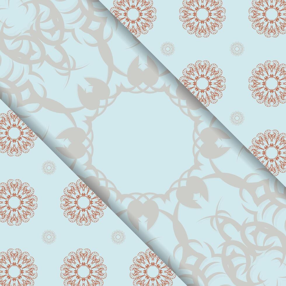 The postcard is aquamarine in color with a luxurious coral ornament, ready for printing. vector