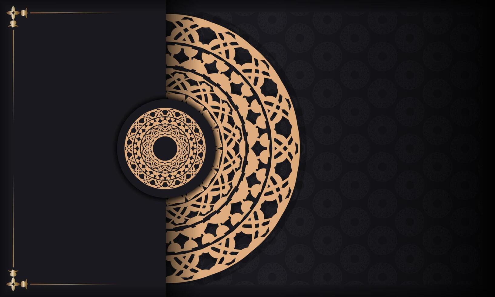 An elegant black and gold background with a circular pattern vector