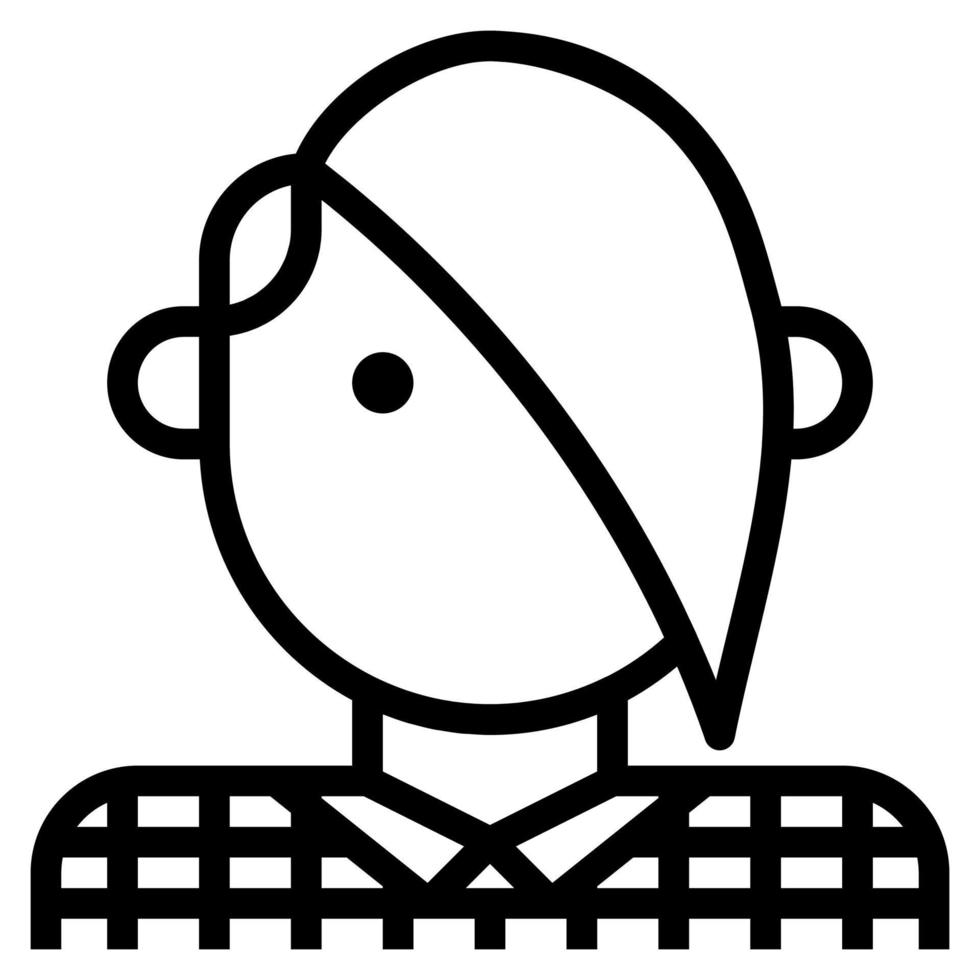 Emo Side Swept Bangs Plaid Avatar Boy clip art icon vector