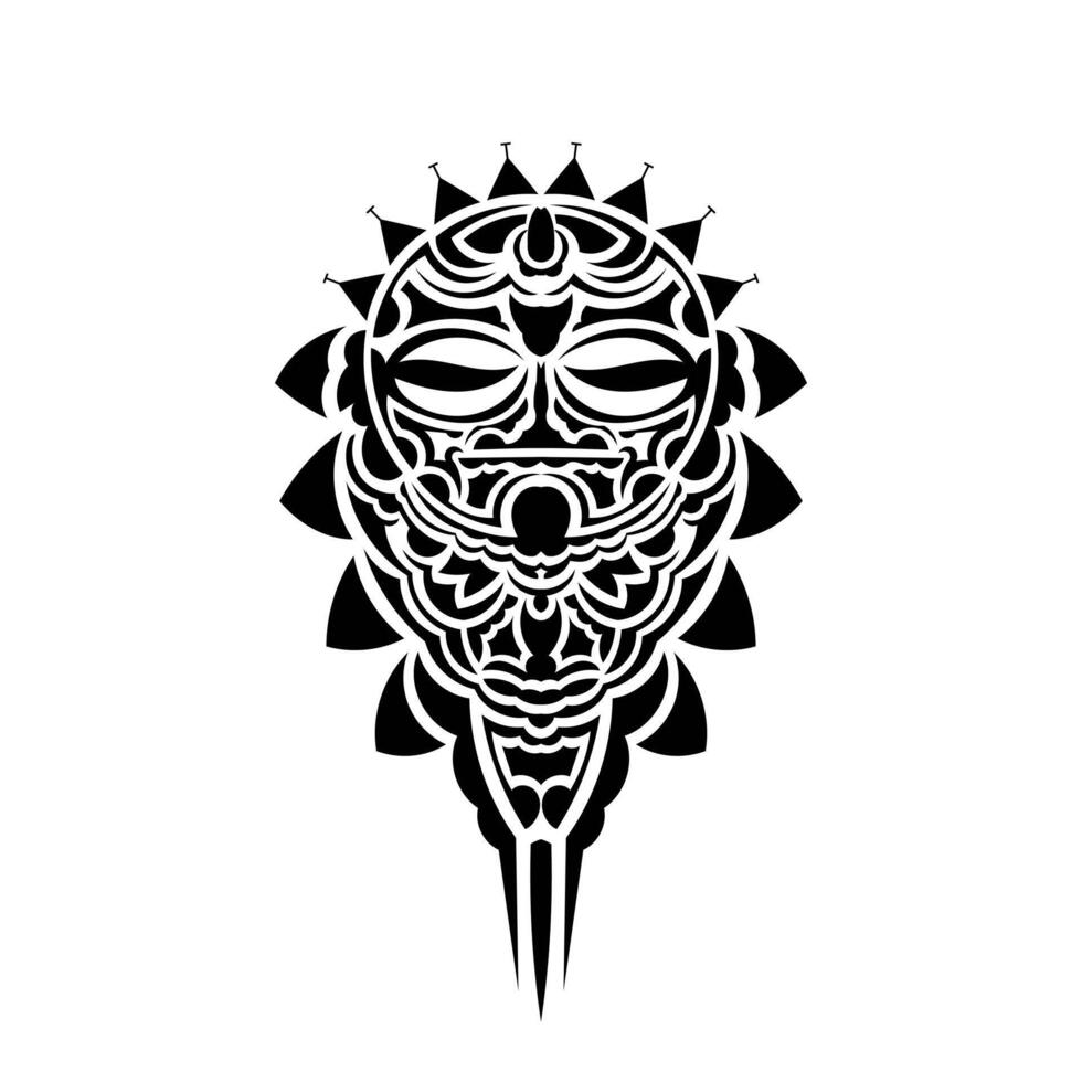Polynesian tattoo styled masks. illustration. vector