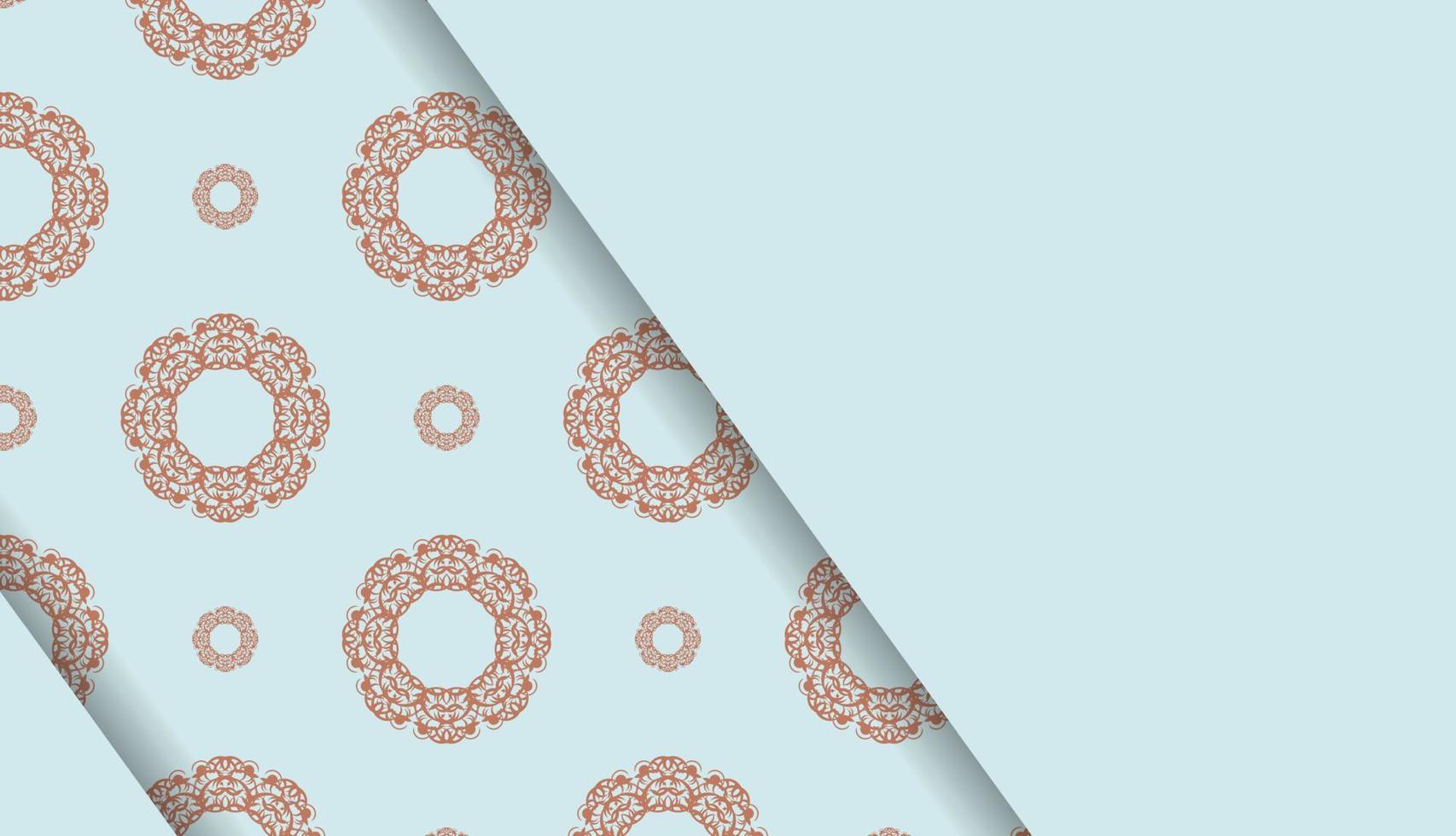 Baner in aquamarine color with luxurious coral ornament for design under your logo vector