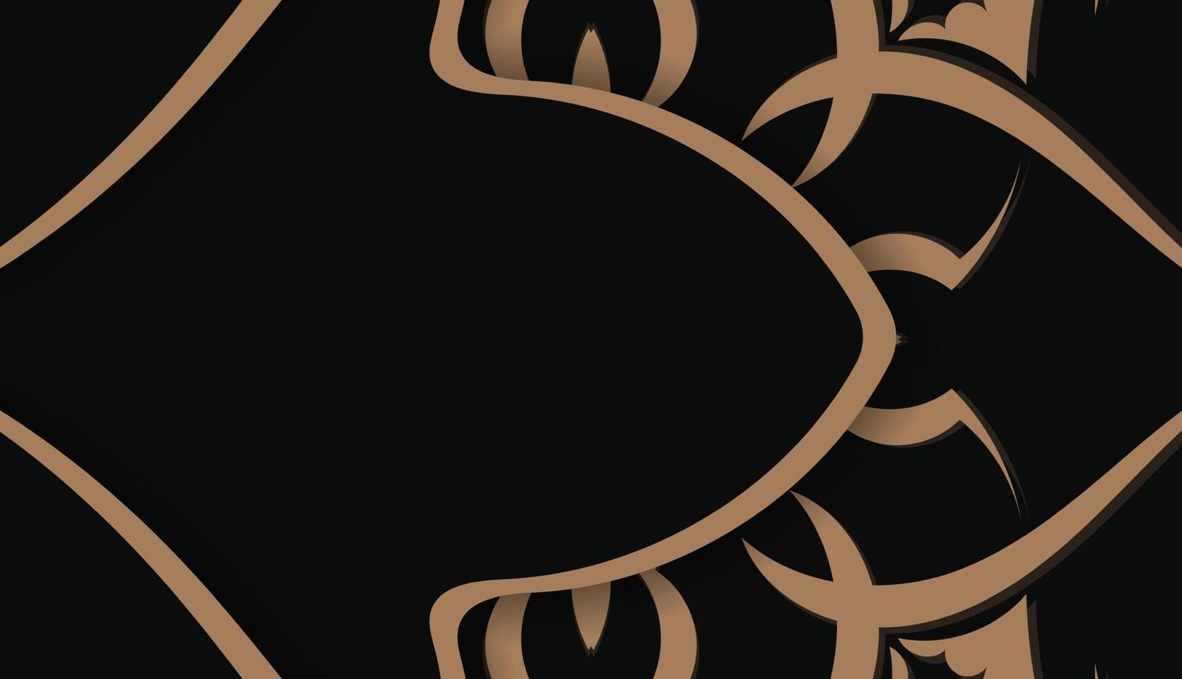 Black color banner template with indian brown ornament for design under your logo vector