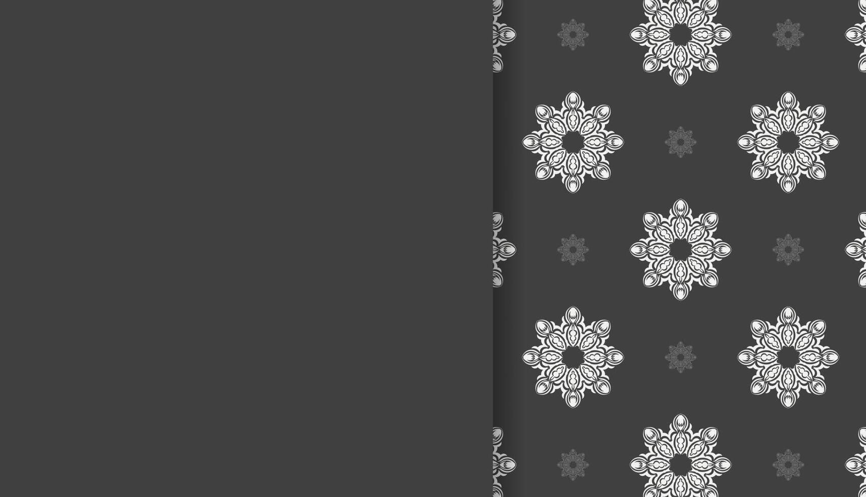 Black banner with old white ornaments and place for your text vector