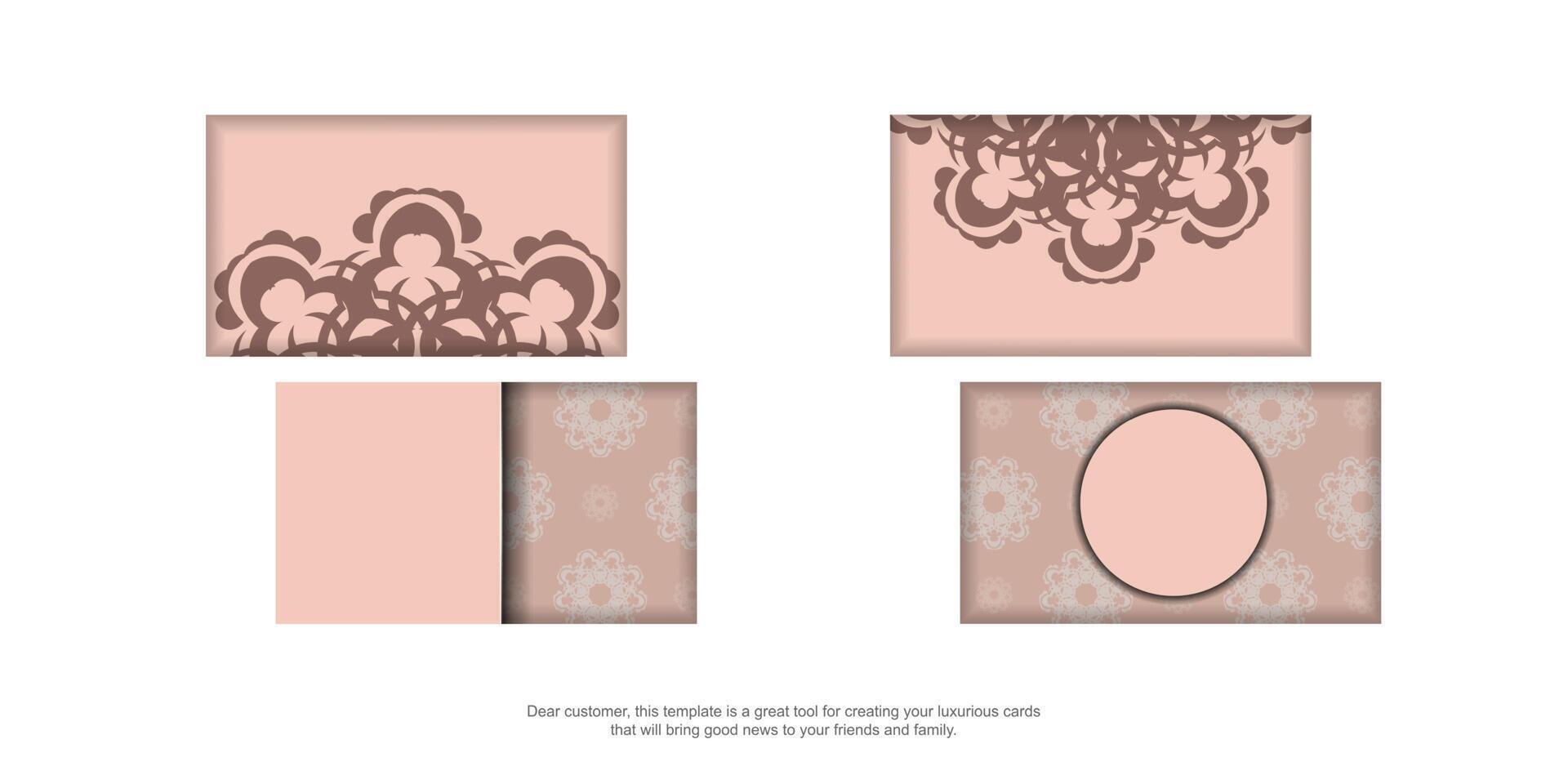 Pink color flyer with Indian ornaments for your brand. vector