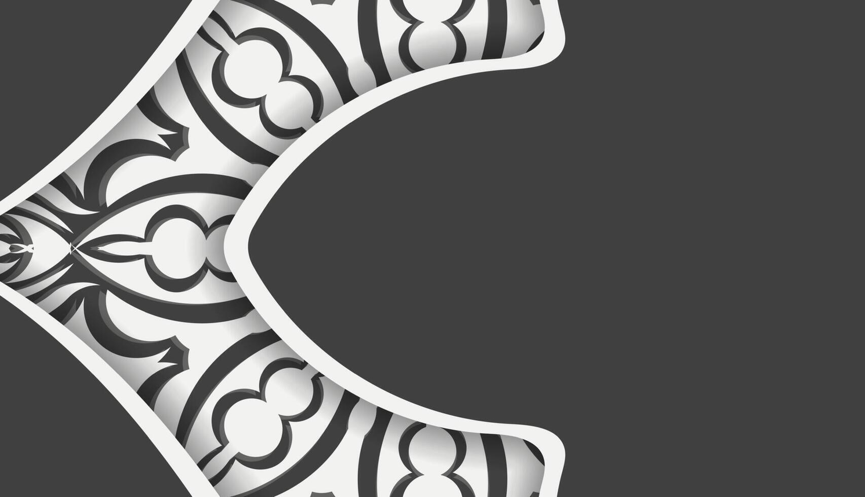 Baner of black color with indian white pattern for design under the text vector