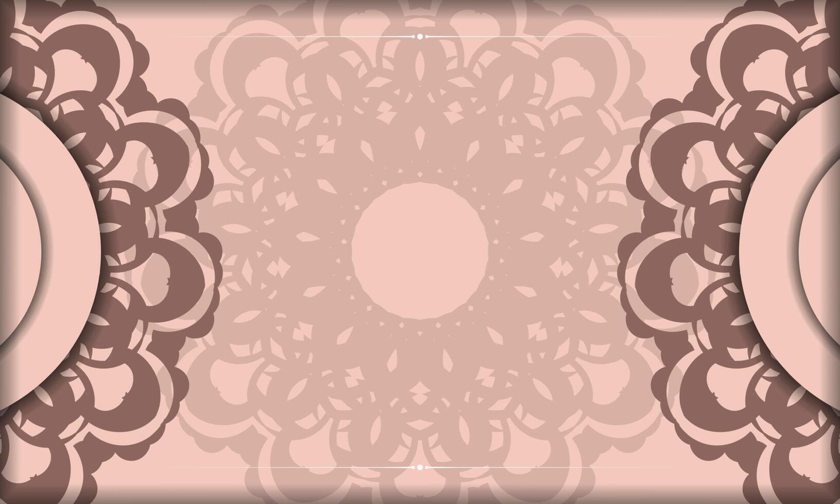 A brown and pink background with a circular pattern vector