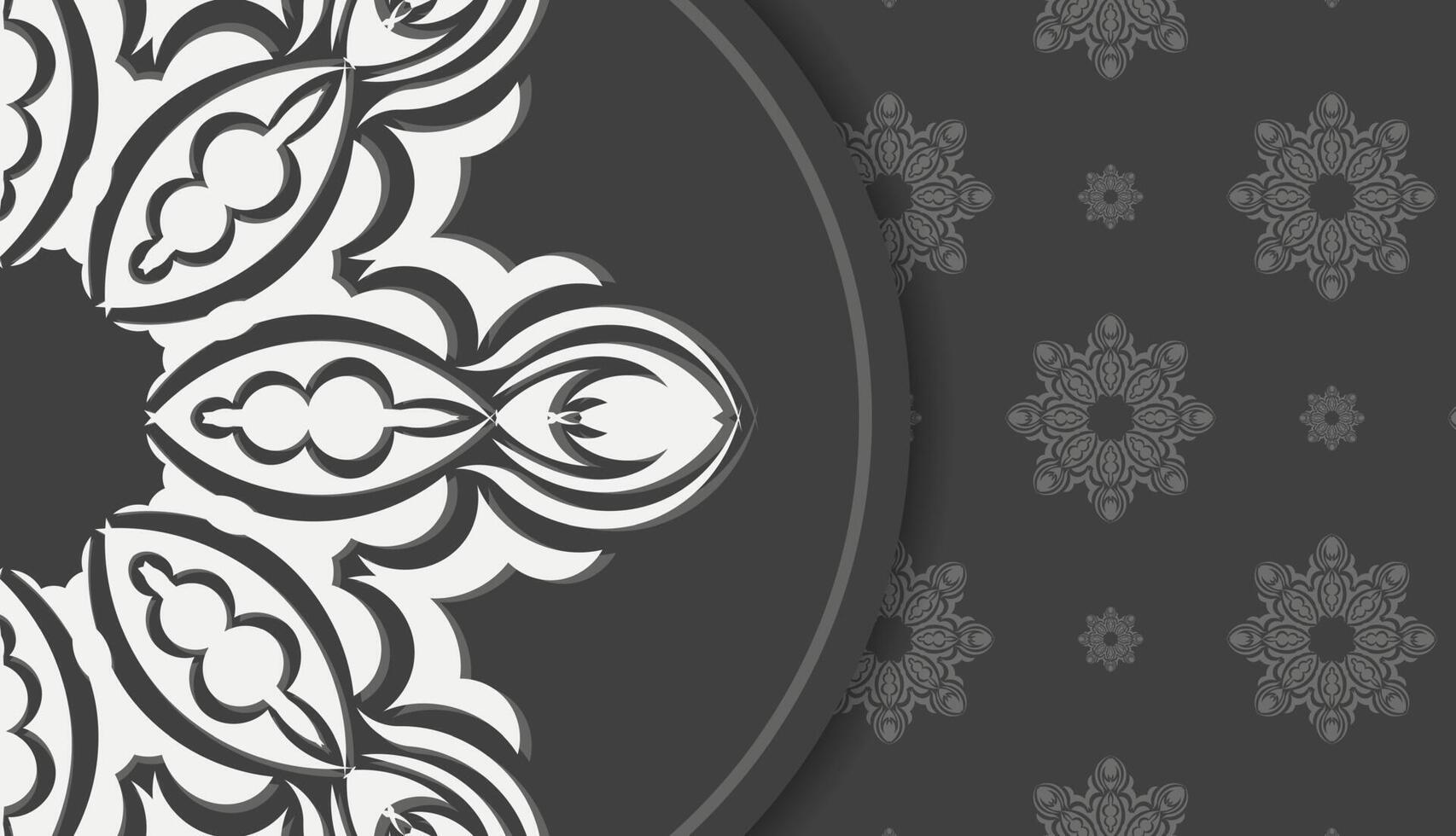 Baner in black with a luxurious white pattern and a place under the logo vector