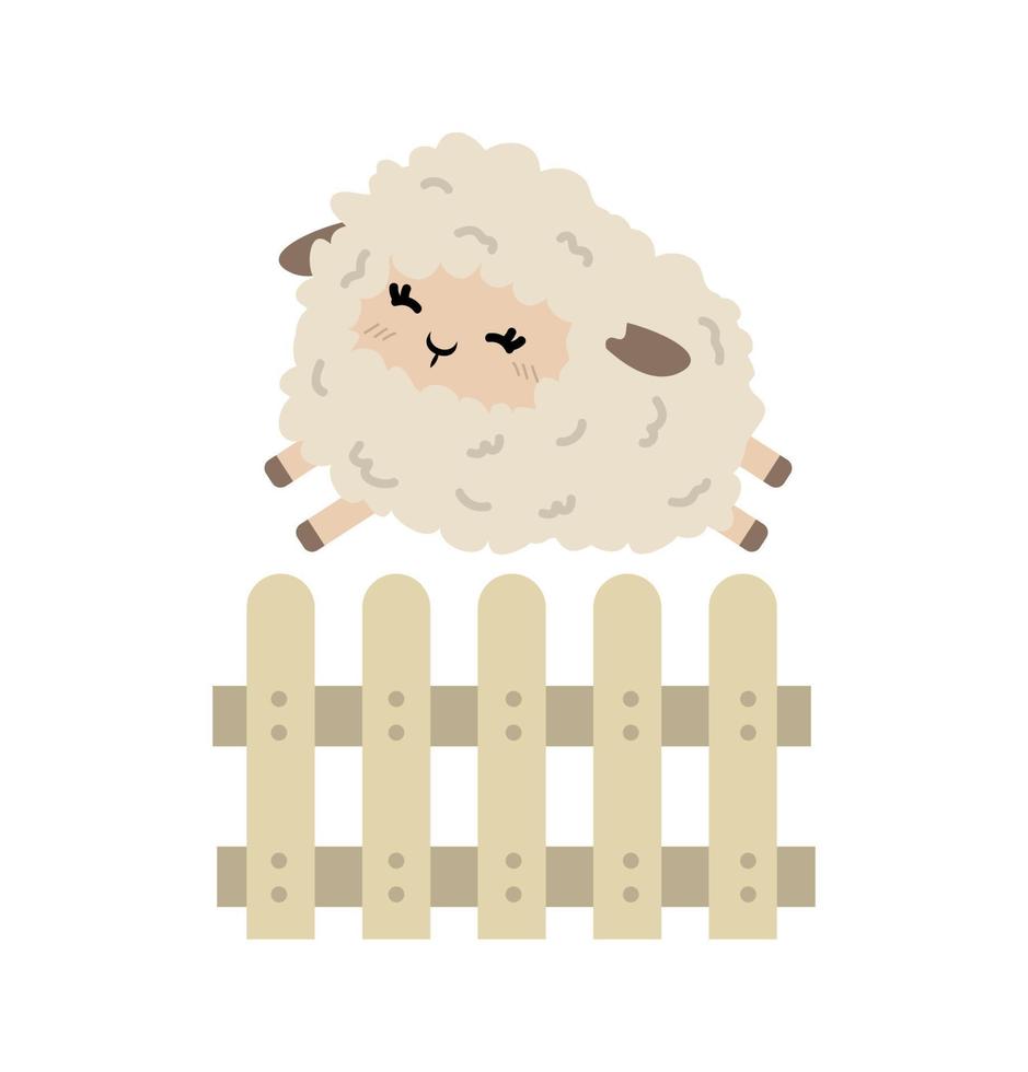 counting sheep  jumping over fence vector