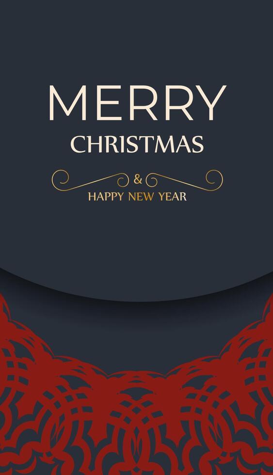 Merry christmas card with red and black background vector