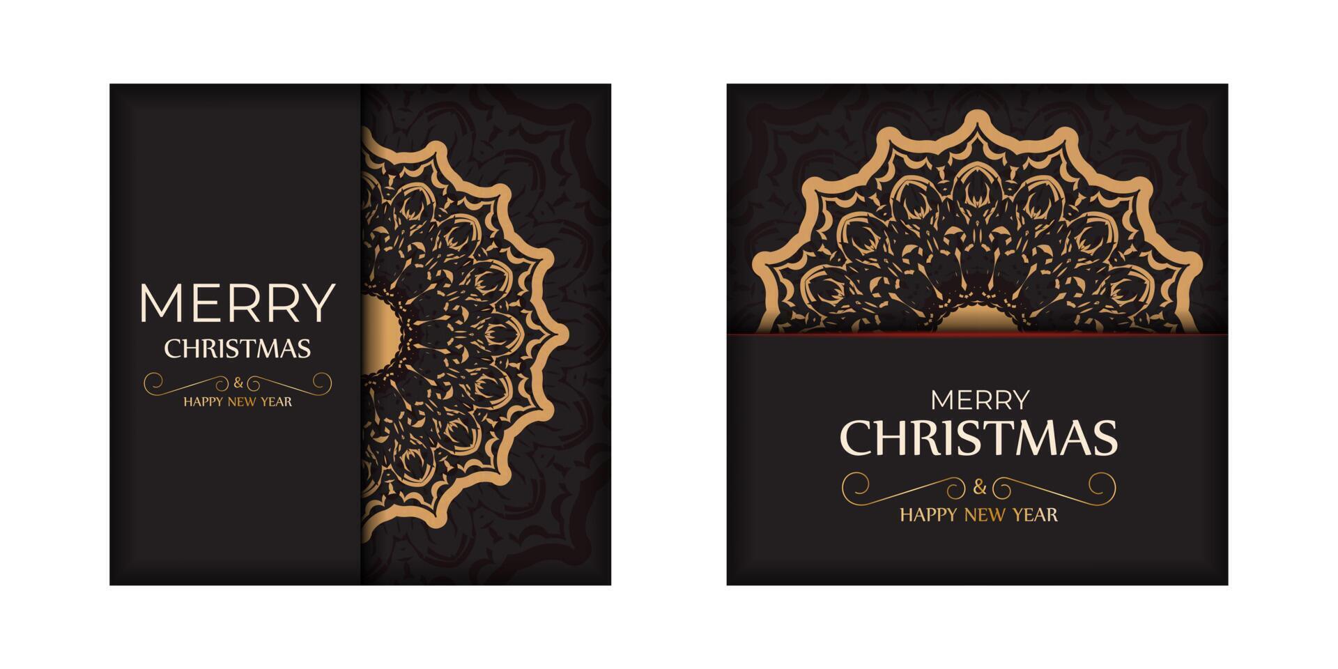 Greeting flyer Happy New Year and Merry Christmas white color with winter ornament. vector
