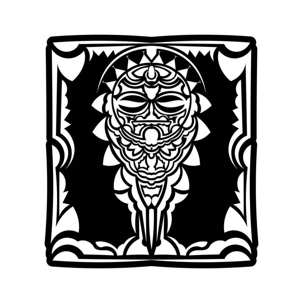 Maori traditional mask. Polynesian tattoo styled mask. Vector illustration.